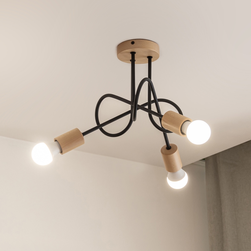 Plafonnier OXFORD 3xE27/15W/230V pin/noir