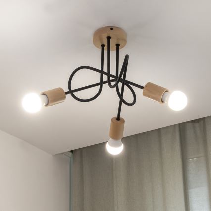 Plafonnier OXFORD 3xE27/15W/230V pin/noir