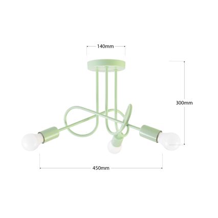 Plafonnier OXFORD 3xE27/15W/230V vert