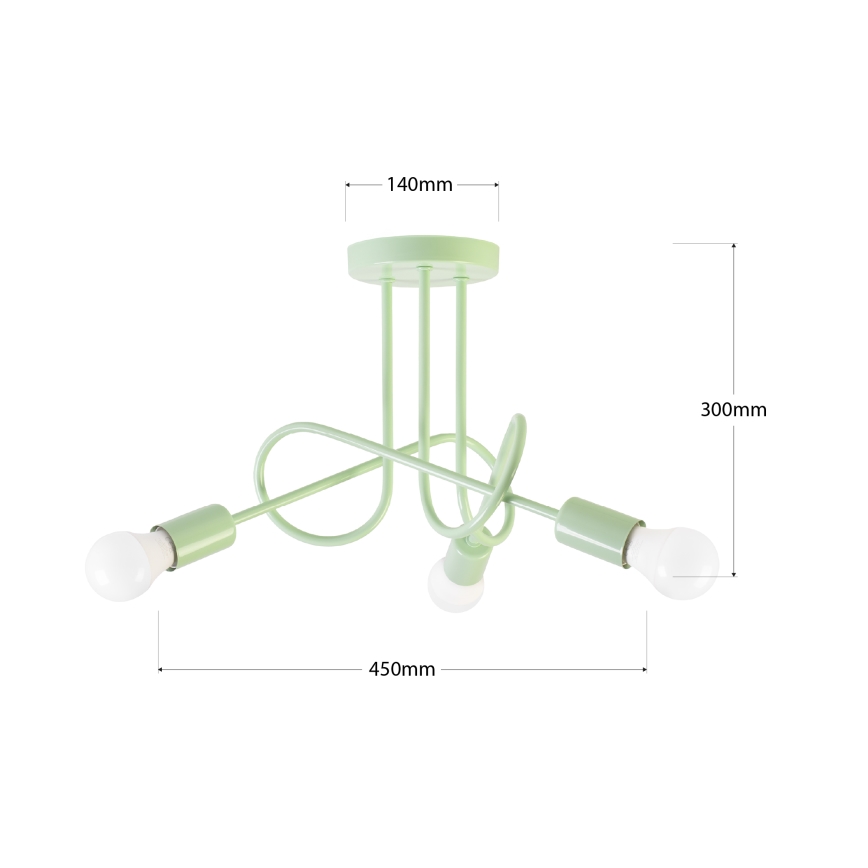 Plafonnier OXFORD 3xE27/15W/230V vert