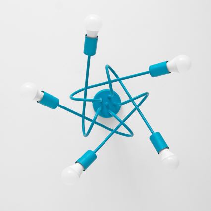 Plafonnier OXFORD 5xE27/15W/230V bleu