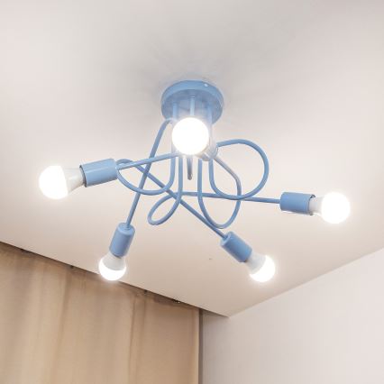Plafonnier OXFORD 5xE27/15W/230V, bleu