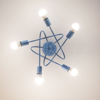 Plafonnier OXFORD 5xE27/15W/230V, bleu