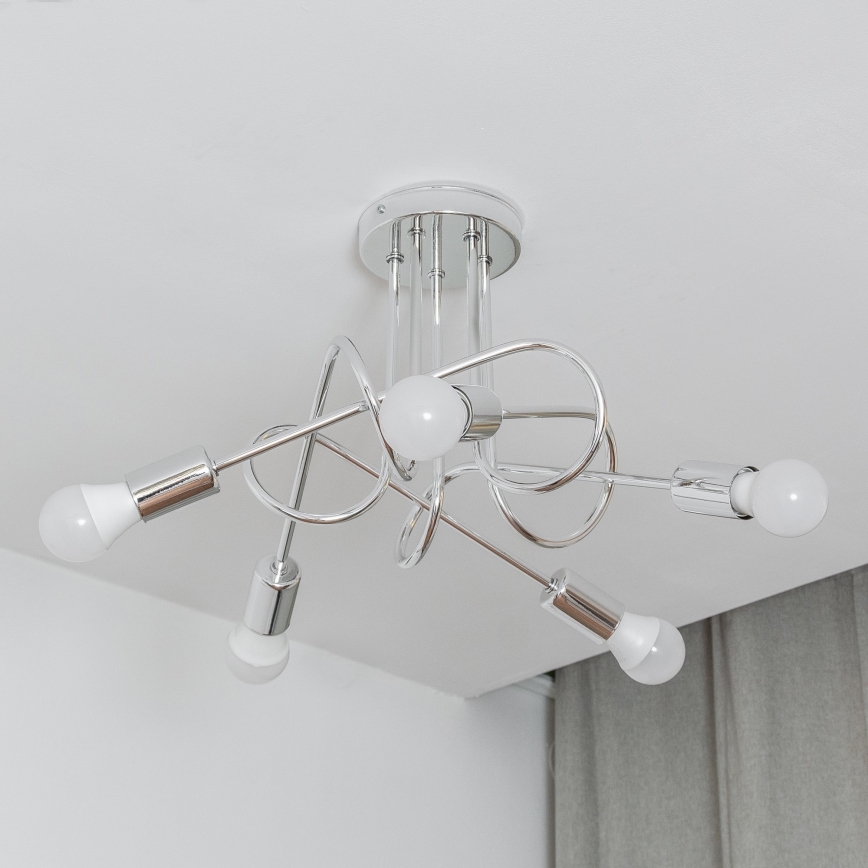 Plafonnier OXFORD 5xE27/15W/230V chrome brillant