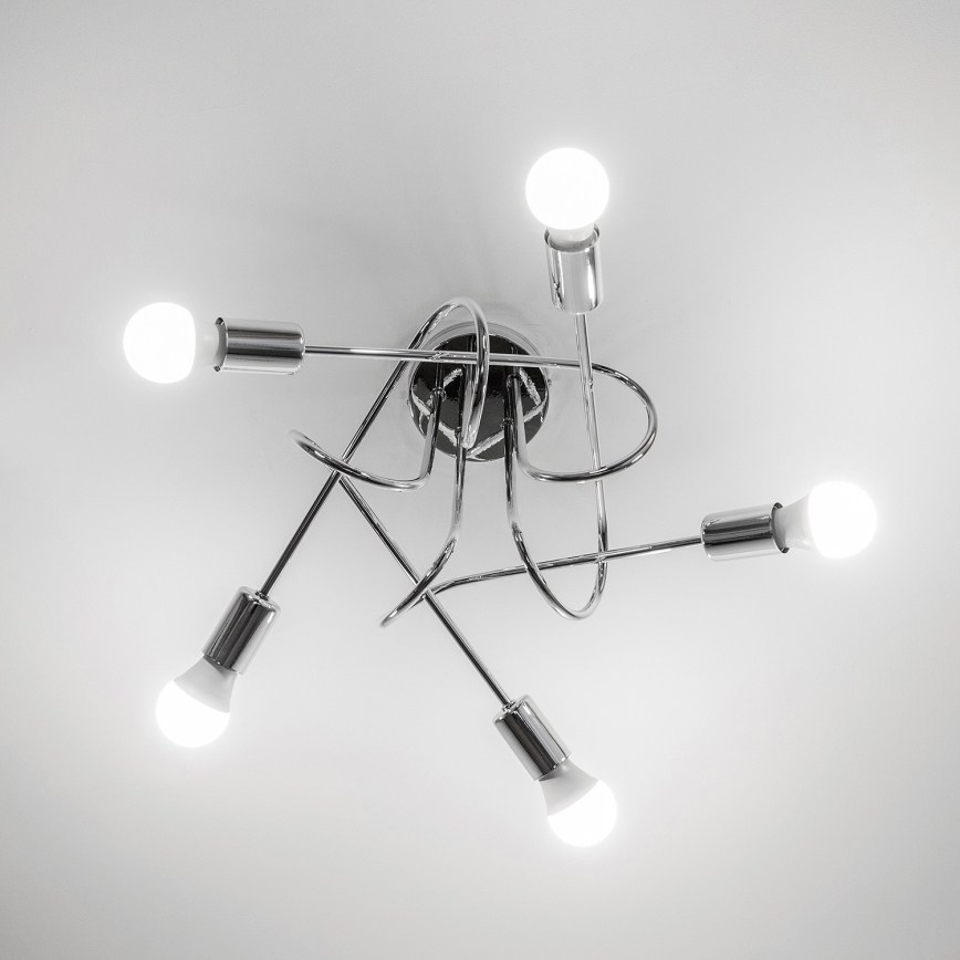 Plafonnier OXFORD 5xE27/15W/230V chrome brillant