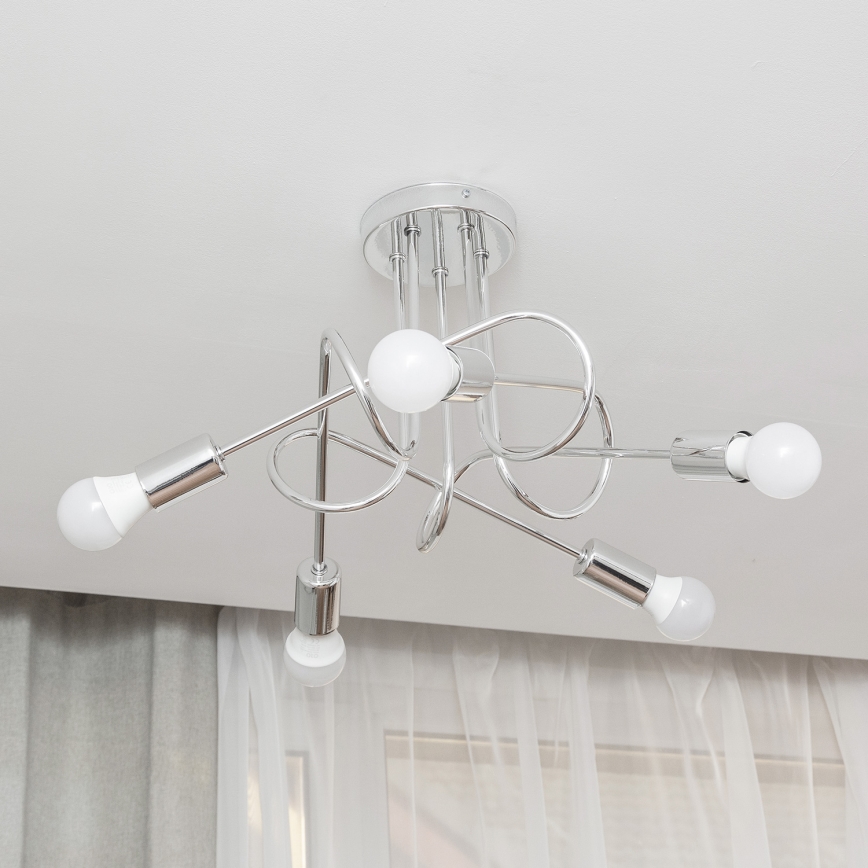 Plafonnier OXFORD 5xE27/15W/230V chrome brillant