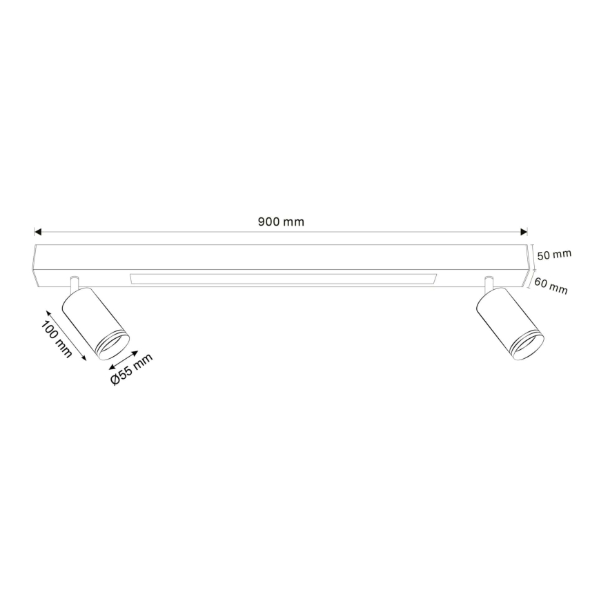 Plafonnier PARIS LED/24W/230V + 2xGU10/10W noir