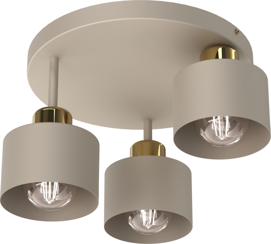 Plafonnier PARKLA 3xE27/15W/230V beige/doré