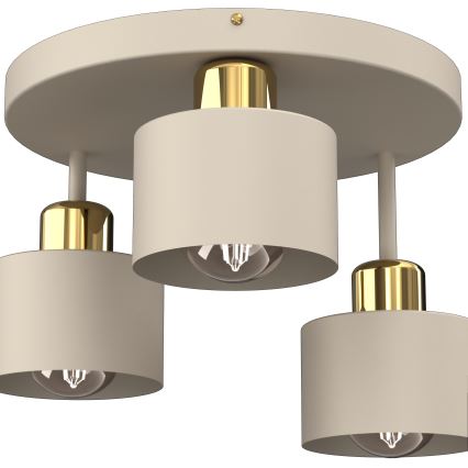Plafonnier PARKLA 3xE27/15W/230V beige/doré