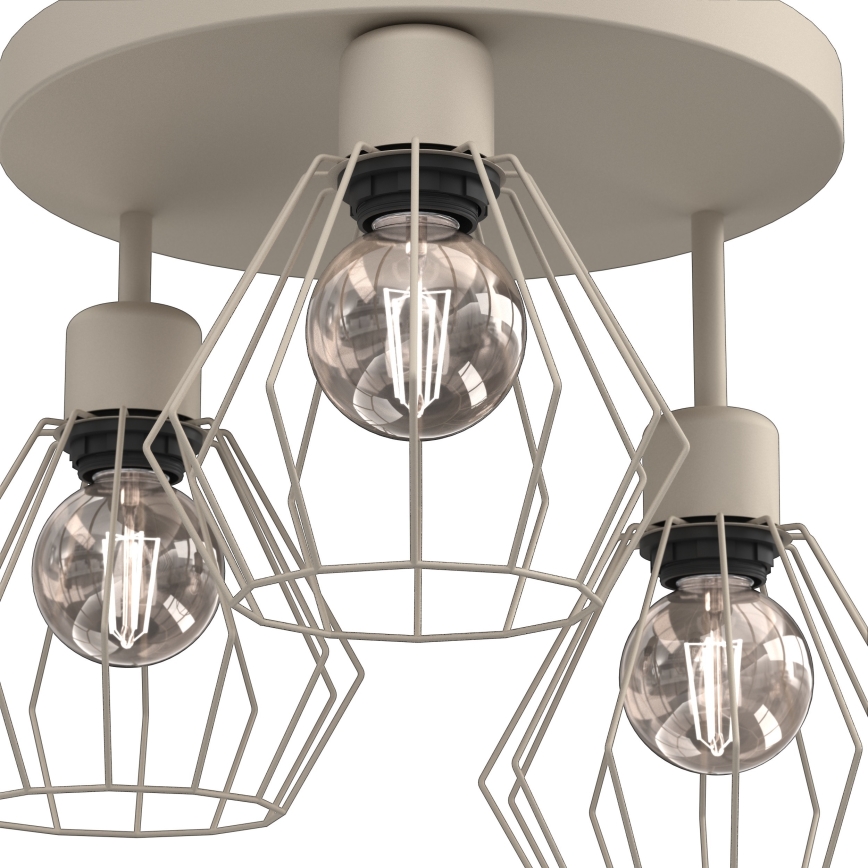 Plafonnier PARKLA 3xE27/15W/230V beige