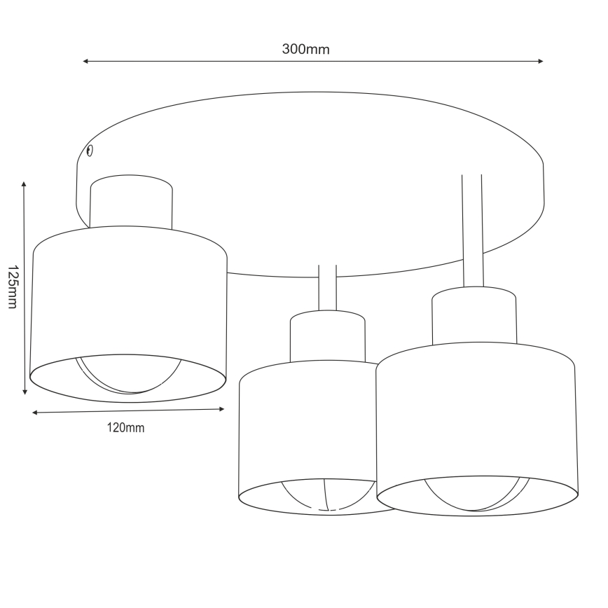 Plafonnier PARKLA 3xE27/15W/230V beige