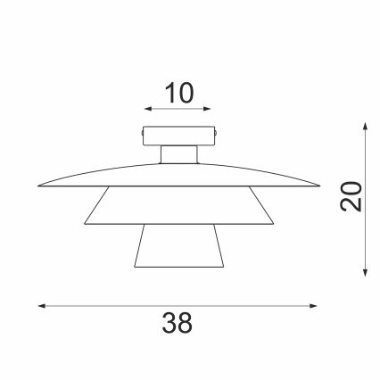 Plafonnier PLATO 1xE27/15W/230V Ø 32 cm bronze