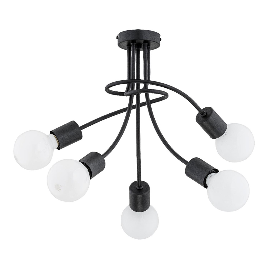 Plafonnier PLENA 5xE27/15W/230V noir