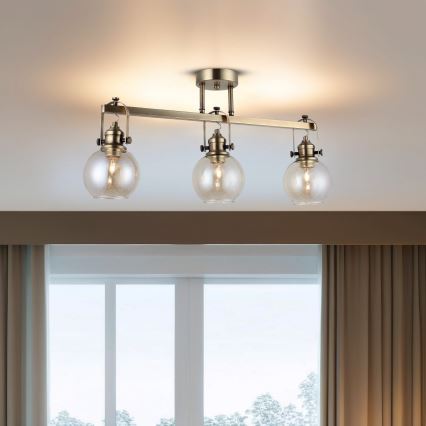 Plafonnier POLINO 3xE27/40W/230V bronze