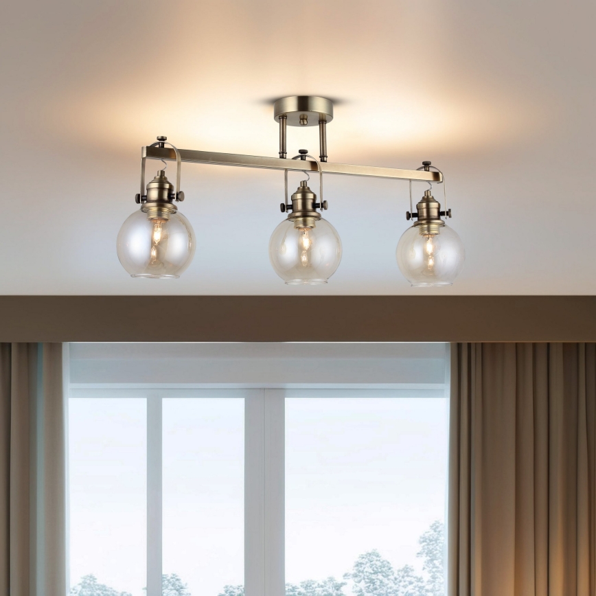 Plafonnier POLINO 3xE27/40W/230V bronze