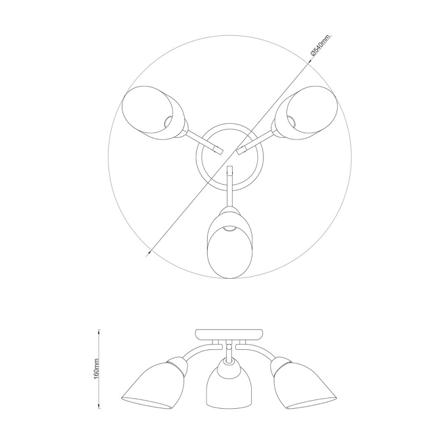 Plafonnier PORTOS 3xE14/10W/230V chrome brillant