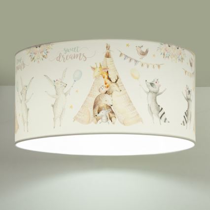 Plafonnier pour chambre d'enfant KIDS ROOM 1xE27/60W/230V Ø 40 cm à motifs animaux