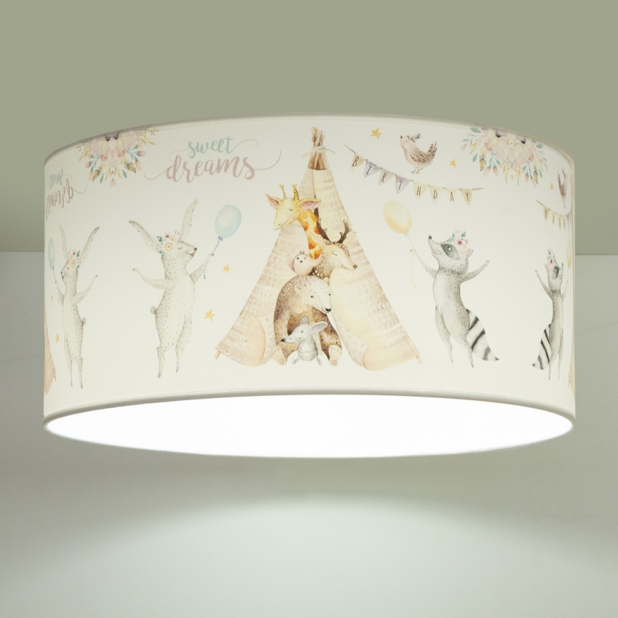 Plafonnier pour chambre d'enfant KIDS ROOM 1xE27/60W/230V Ø 40 cm à motifs animaux