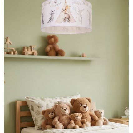 Plafonnier pour chambre d'enfant KIDS ROOM 1xE27/60W/230V Ø 40 cm à motifs animaux