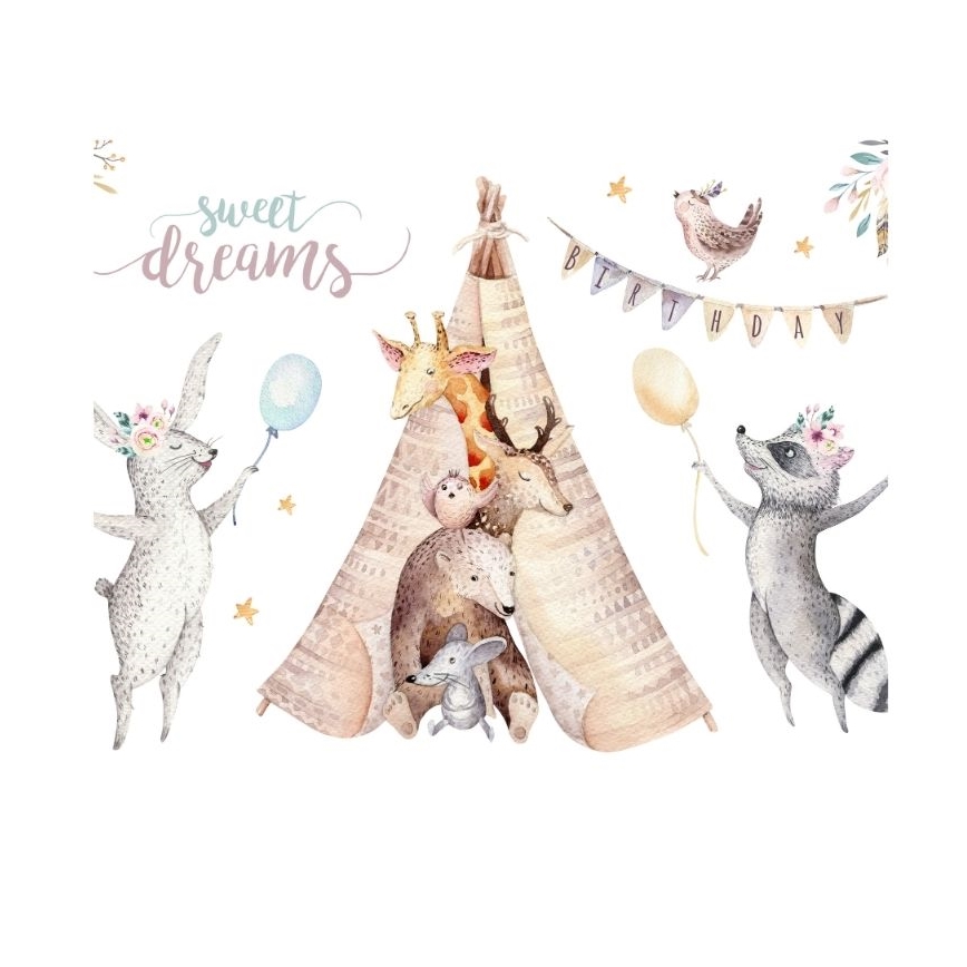 Plafonnier pour chambre d'enfant KIDS ROOM 1xE27/60W/230V Ø 40 cm à motifs animaux
