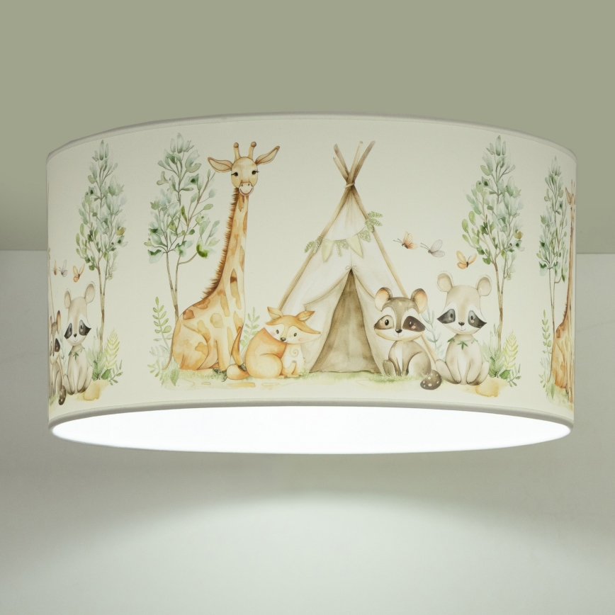 Plafonnier pour chambre d'enfant KIDS ROOM 1xE27/60W/230V Ø 40 cm à motifs d'animaux