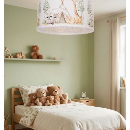 Plafonnier pour chambre d'enfant KIDS ROOM 1xE27/60W/230V Ø 40 cm à motifs d'animaux