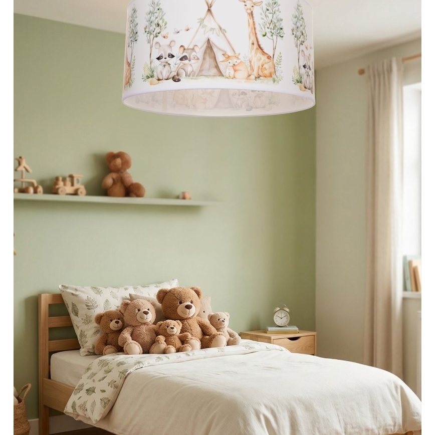 Plafonnier pour chambre d'enfant KIDS ROOM 1xE27/60W/230V Ø 40 cm à motifs d'animaux