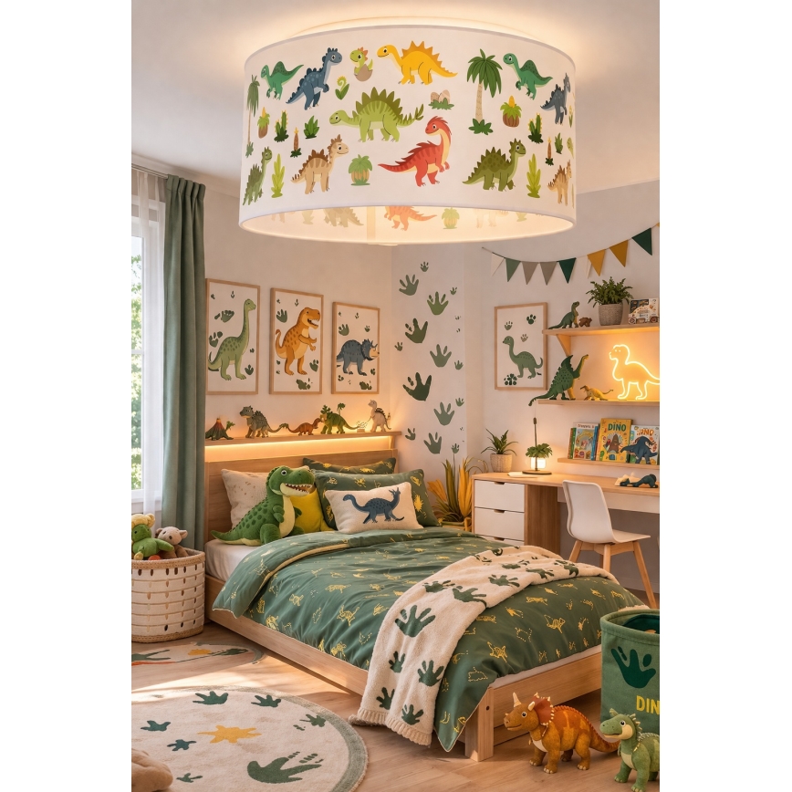 Plafonnier pour chambre d'enfant KIDS ROOM 1xE27/60W/230V Ø 40 cm, motif dinosaure