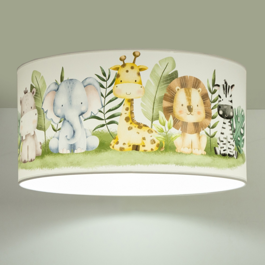 Plafonnier pour chambre d'enfant KIDS ROOM 1xE27/60W/230V Ø 40 cm motif jungle