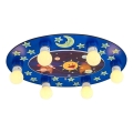 Plafonnier pour enfant LUCCA 6xE27/24W/230V bleu