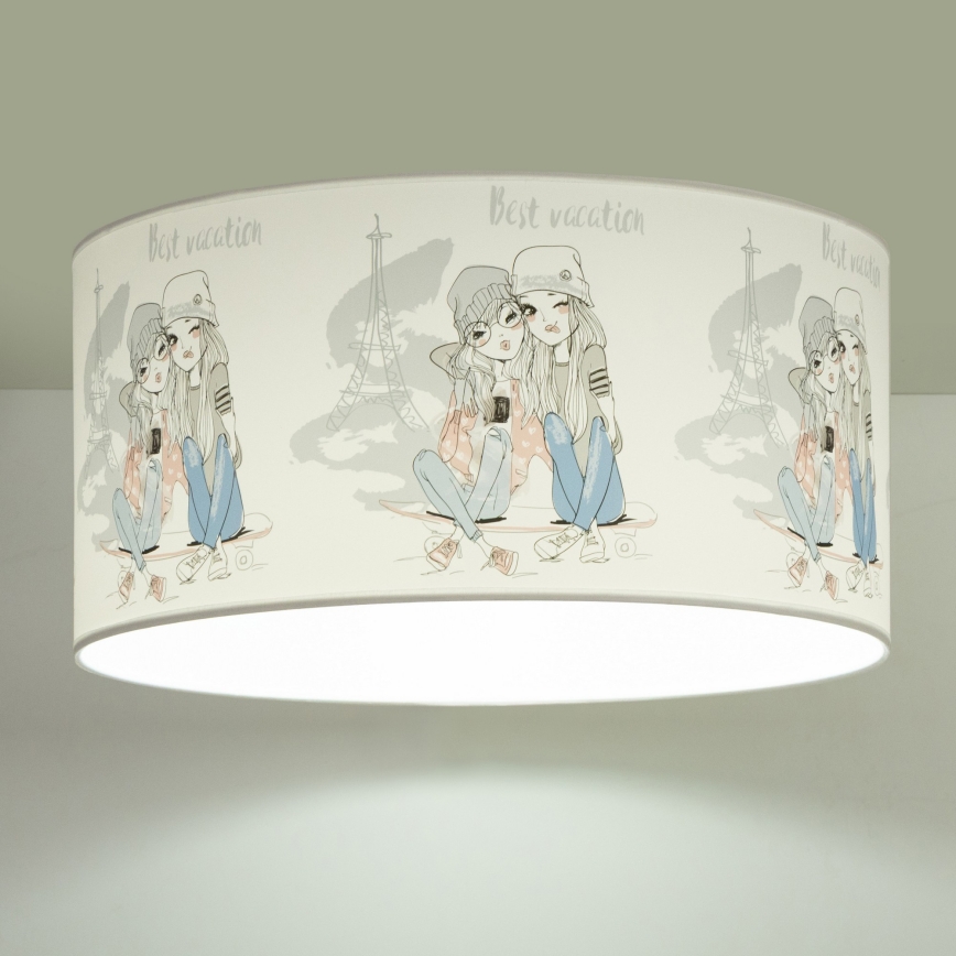 Plafonnier pour enfants GIRLS VIBES 1xE27/60W/230V Ø 40 cm Paris