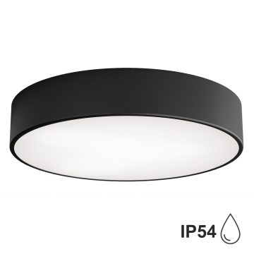 Plafonnier pour salle de bains avec capteur CLEO 3xE27/24W/230V Ø 40 cm, noir, IP54