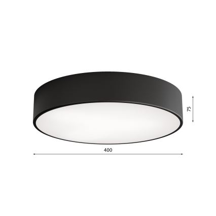 Plafonnier pour salle de bains avec capteur CLEO 3xE27/24W/230V Ø 40 cm, noir, IP54