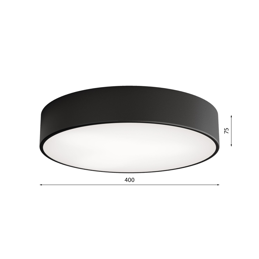 Plafonnier pour salle de bains avec capteur CLEO 3xE27/24W/230V Ø 40 cm, noir, IP54