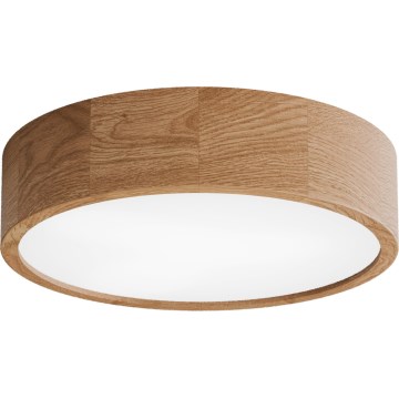 Plafonnier pour salle de bains CLEO avec détecteur, 3xE27/24W/230V, Ø 37,5 cm, IP54, chêne