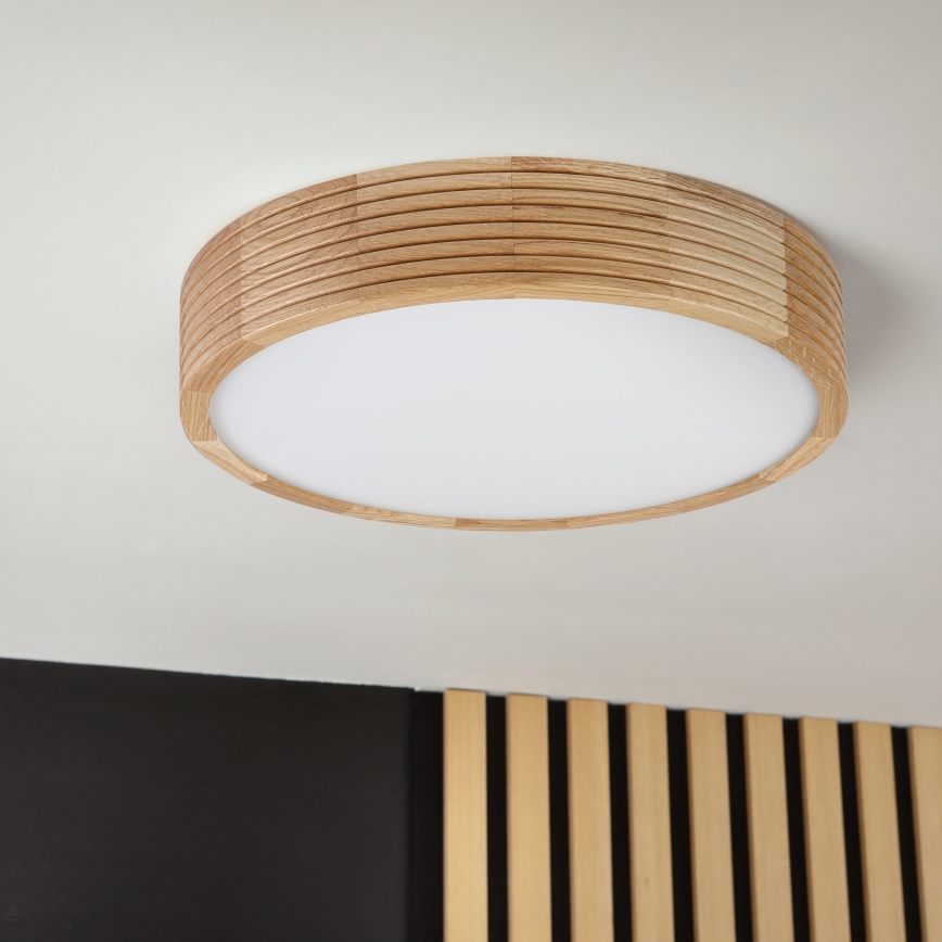 Plafonnier pour salle de bains LINARO 3xE27/15W/230V IP54, finition chêne, Ø 37 cm