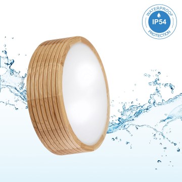 Plafonnier pour salle de bains OAK 2xE27/15W/230V IP54 chêne Ø 27 cm