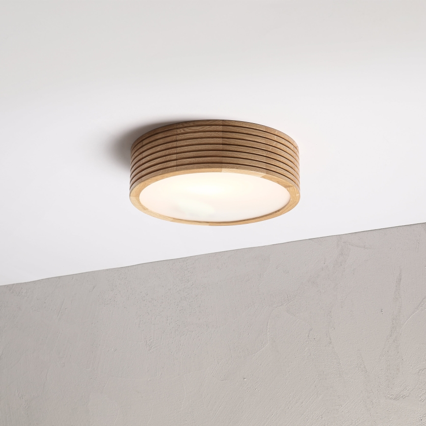 Plafonnier pour salle de bains OAK 2xE27/15W/230V IP54 chêne Ø 27 cm