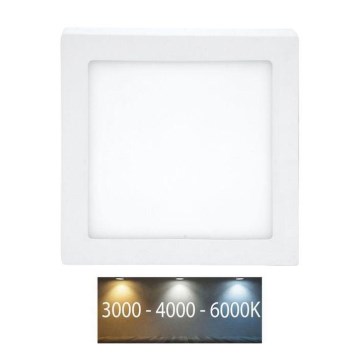 Plafonnier RAFA LED/12W/230V 3000/4000/6000K 17x17 cm blanc