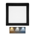 Plafonnier RAFA LED/12W/230V 3000/4000/6000K 17x17 cm noir