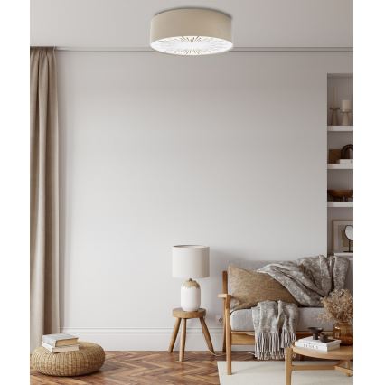 Plafonnier RAYS 2xE27/60W/230V d. 40 cm beige