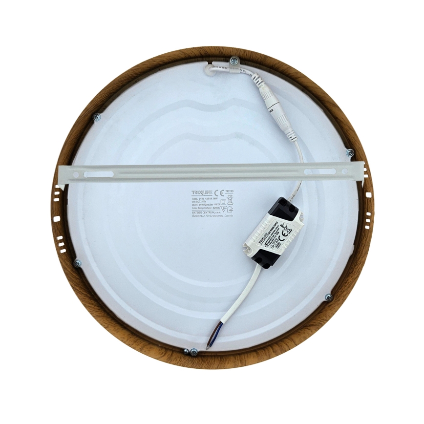 Plafonnier RING LED/24W/230V 4200K d. 28,5 cm marron
