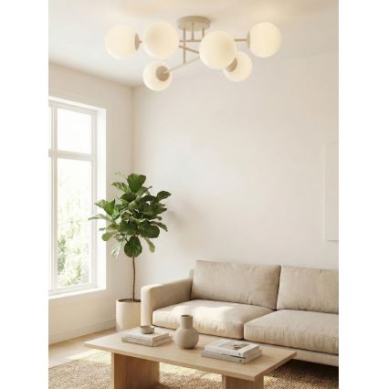 Plafonnier ROMA 6xE14/10W/230V beige