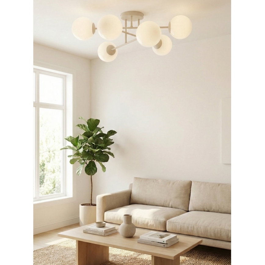 Plafonnier ROMA 6xE14/10W/230V beige