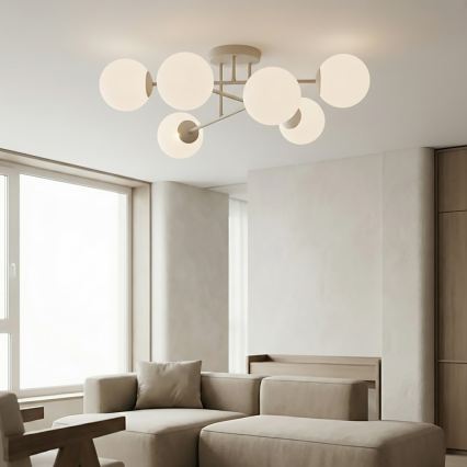 Plafonnier ROMA 6xE14/10W/230V beige
