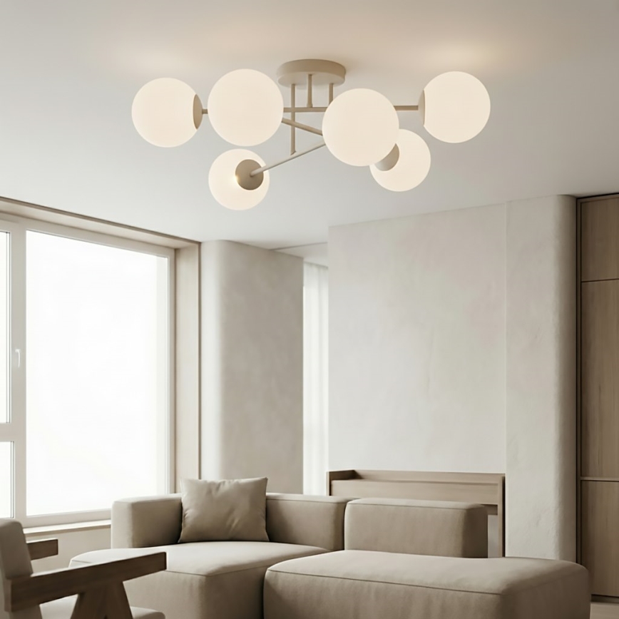 Plafonnier ROMA 6xE14/10W/230V beige