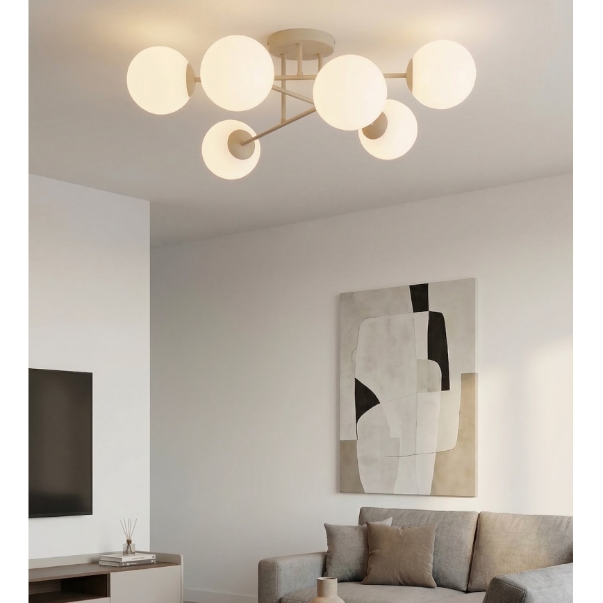 Plafonnier ROMA 6xE14/10W/230V beige
