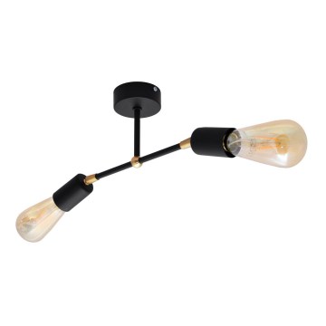 Plafonnier ROSETTE 2xE27/15W/230V noir/or
