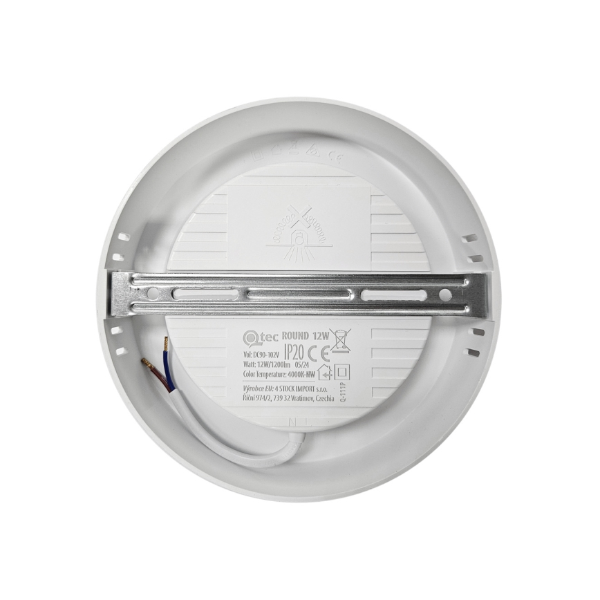 Plafonnier ROUND LED/12W/230V 4000K d. 16,7 cm blanc