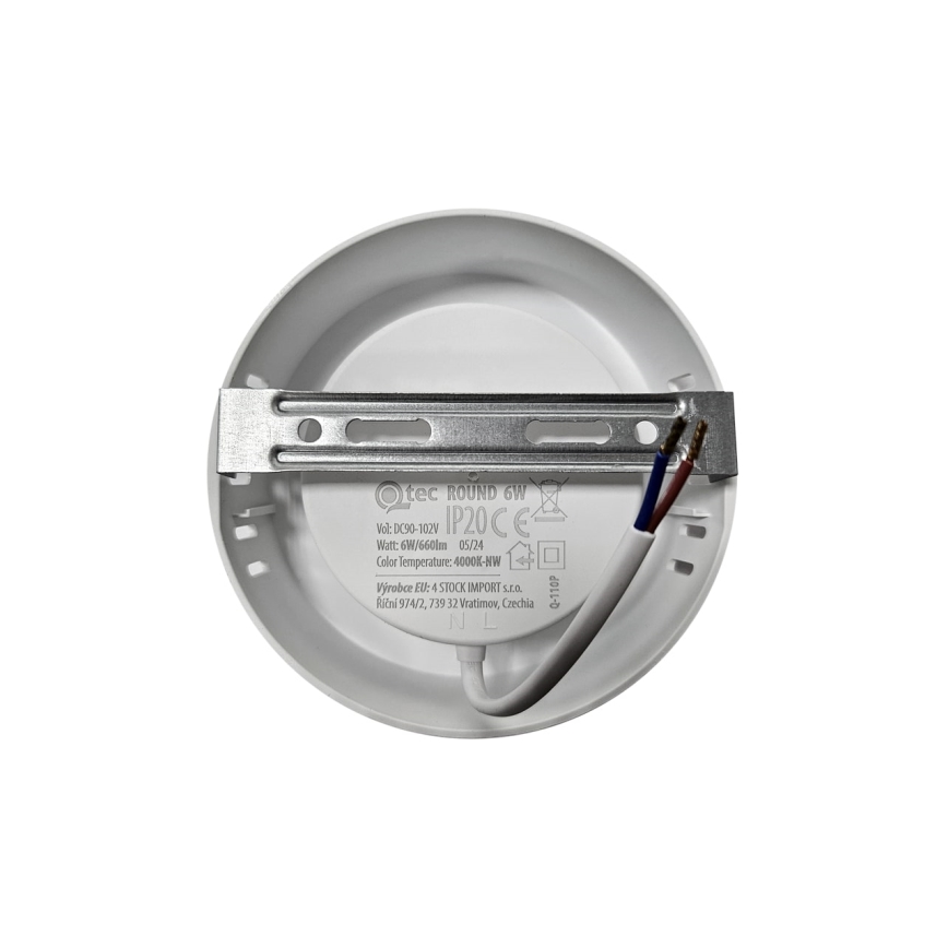Plafonnier ROUND LED/6W/230V 4000K d. 12,1 cm blanc
